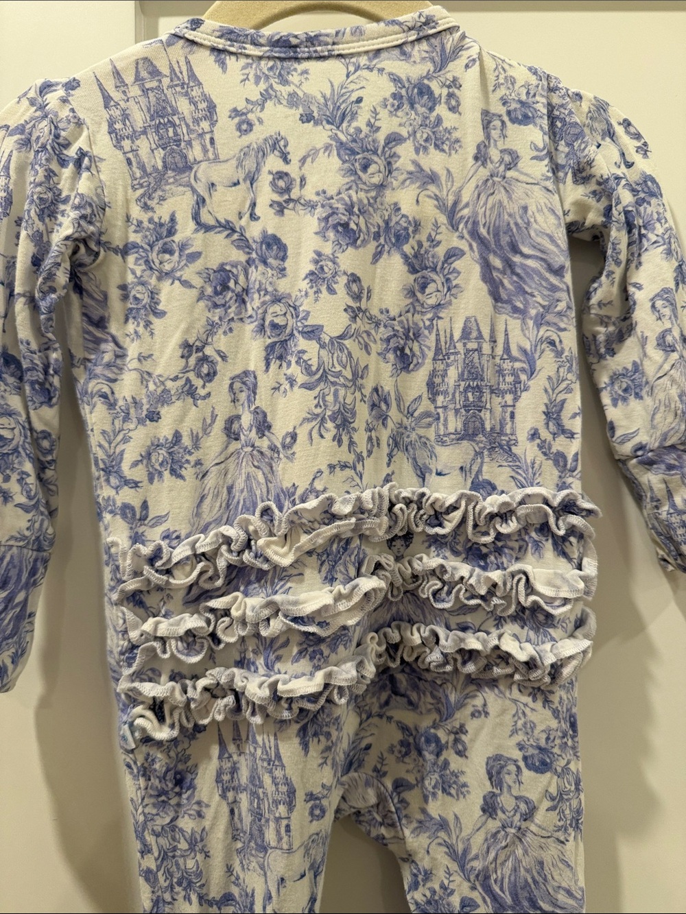 Posh Peanut Blue and White Toile Footed One-Piece - Picture 5 of 5